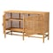 Baxton Studio Vivan Modern Bohemian Natural Brown Rattan and Mahogany Wood Storage Cabinet 228-13135-ZORO - alternate 3